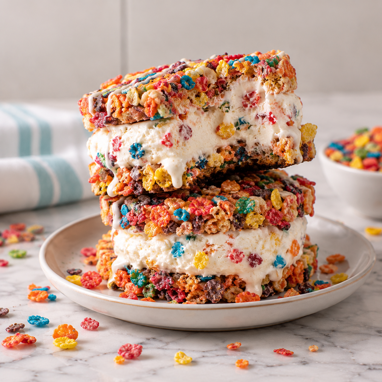 Cereal Ice Cream Sandwiches at Lucky Spoon